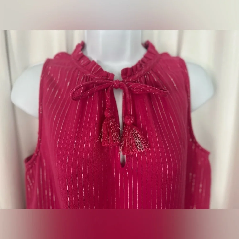 J.Crew Pink Tiered Sleeveless Dress w/ Tassel Ties | Size S (1132)